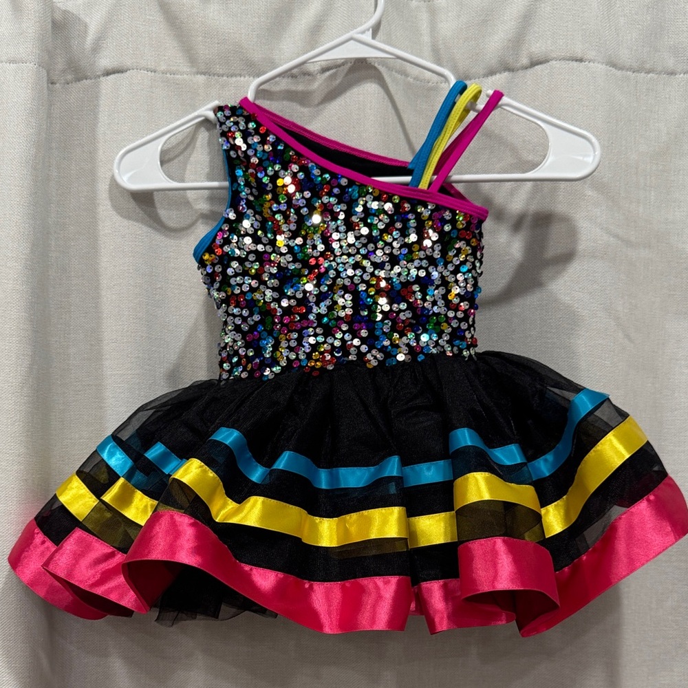 Revolution Black Sequin Kids Dance Costume